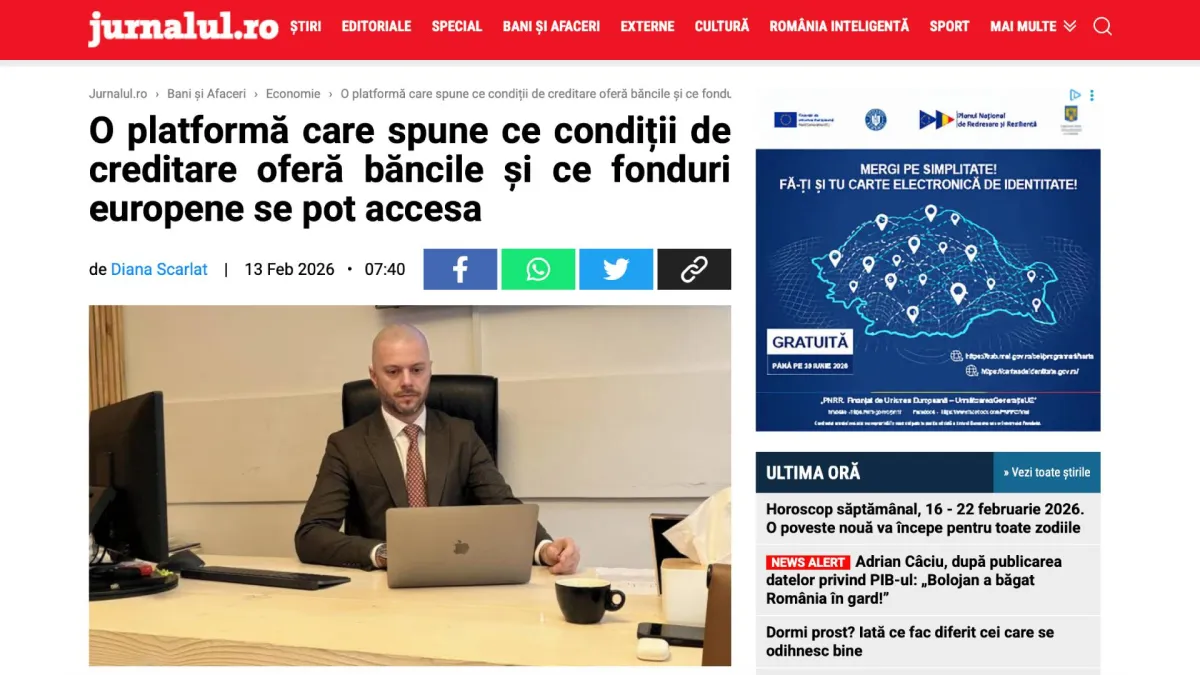 eRaport w Jurnalul Național – cyfrowa platforma, która upraszcza dostęp do kredytów i finansowania